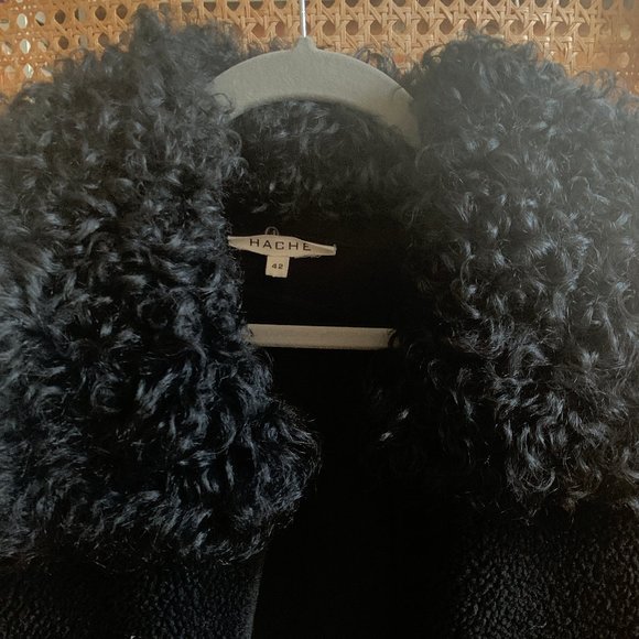 Hache Shearling cropped jacket Made in Italy size - Picture 7 of 8